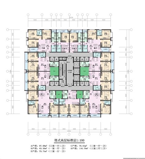 公屋大門尺寸|标准型大厦楼宇样本平面图 